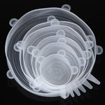 6PCS Adaptable Lid Silicone Covers Food Caps