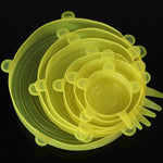 6PCS Adaptable Lid Silicone Covers Food Caps