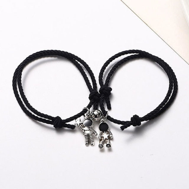 Spaceman Astronaut Necklace Pendant Magnetic Couple