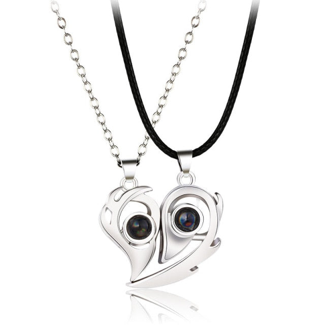 Spaceman Astronaut Necklace Pendant Magnetic Couple